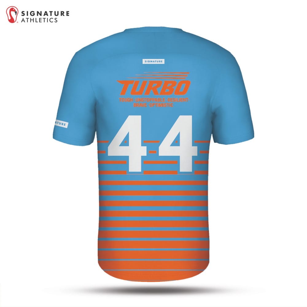 Turbo Men's Player Soccer Jersey Blue Orange Stripes Signature Lacrosse