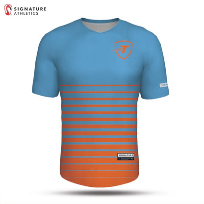 Turbo Men's Player Soccer Jersey Blue Orange Stripes Signature Lacrosse