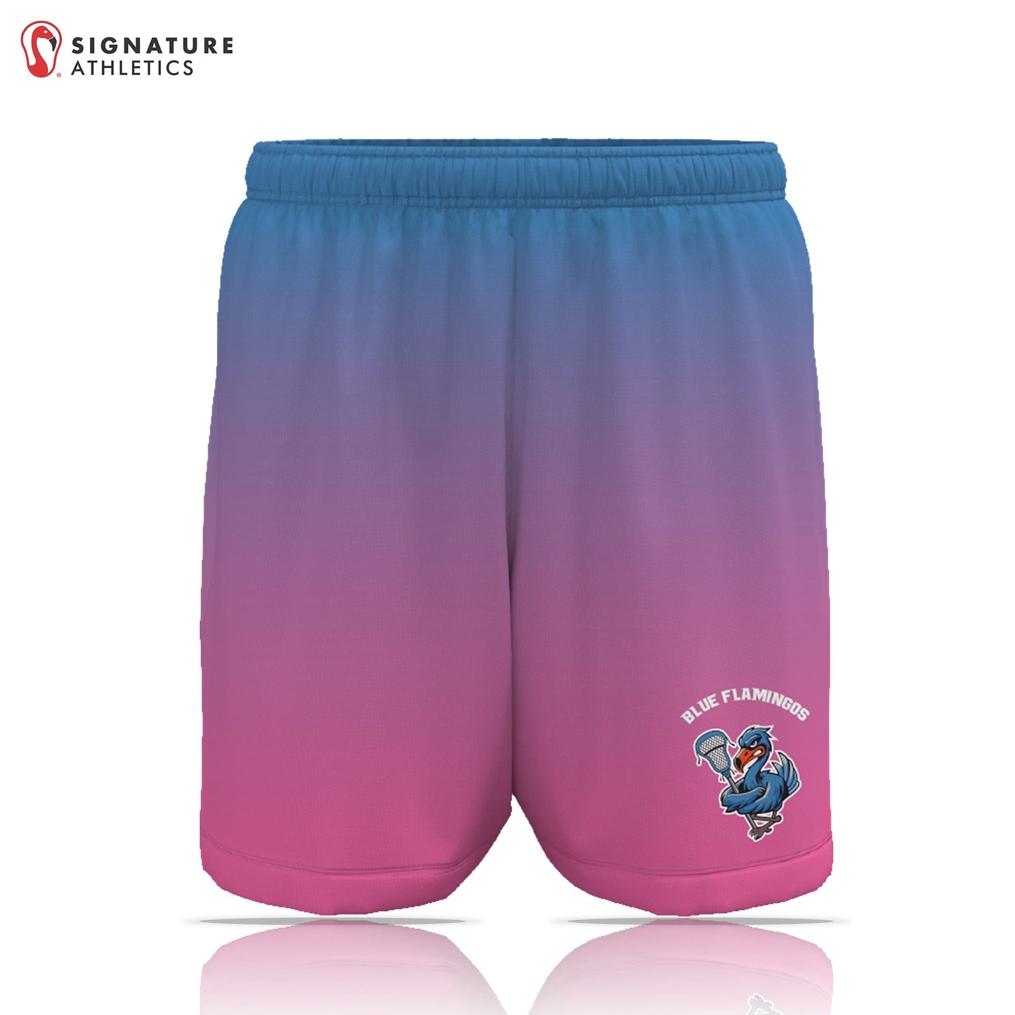 Unbroken Blue Flamingos Men's Game Shorts: Blue Flamingos Signature Lacrosse