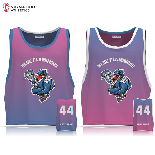 Unbroken Blue Flamingos Men's Reversible Game Pinnie: Blue Flamingos Signature Lacrosse