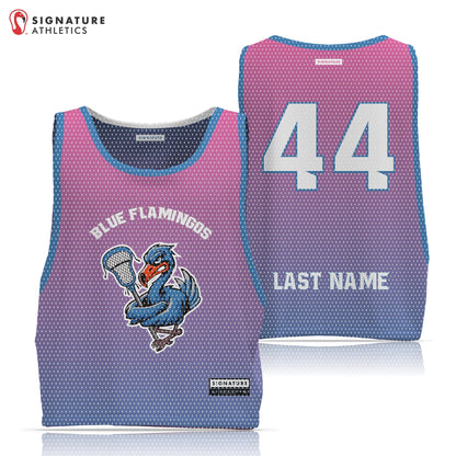 Unbroken Blue Flamingos Men's Reversible Practice Pinnie Signature Lacrosse