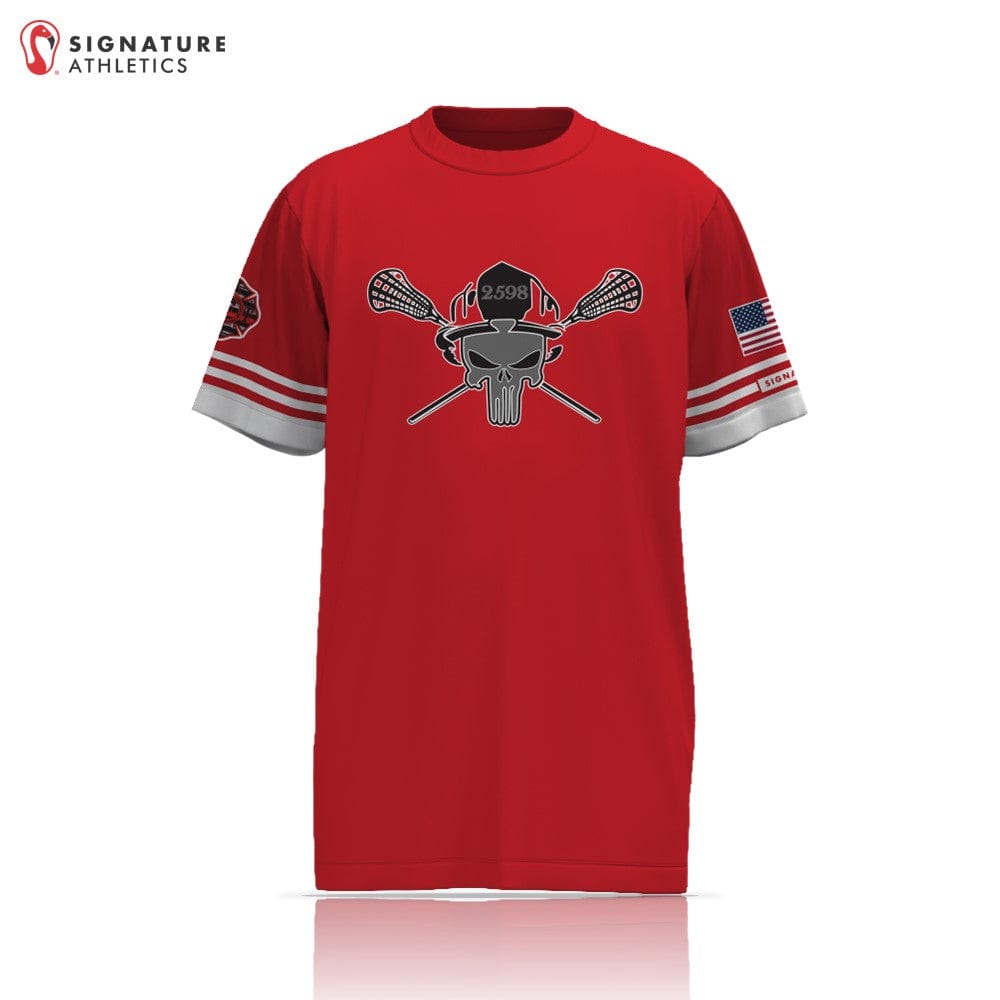 Unbroken Lacrosse Men's Short Sleeve Tech Tee: FIRE Signature Lacrosse