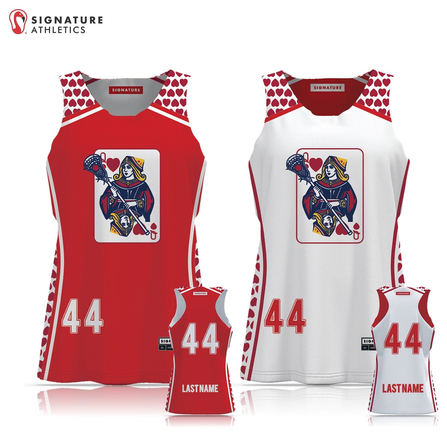 Unbroken Queen of Hearts Women's Reversible Practice Pinnie: Queen of Hearts Signature Lacrosse