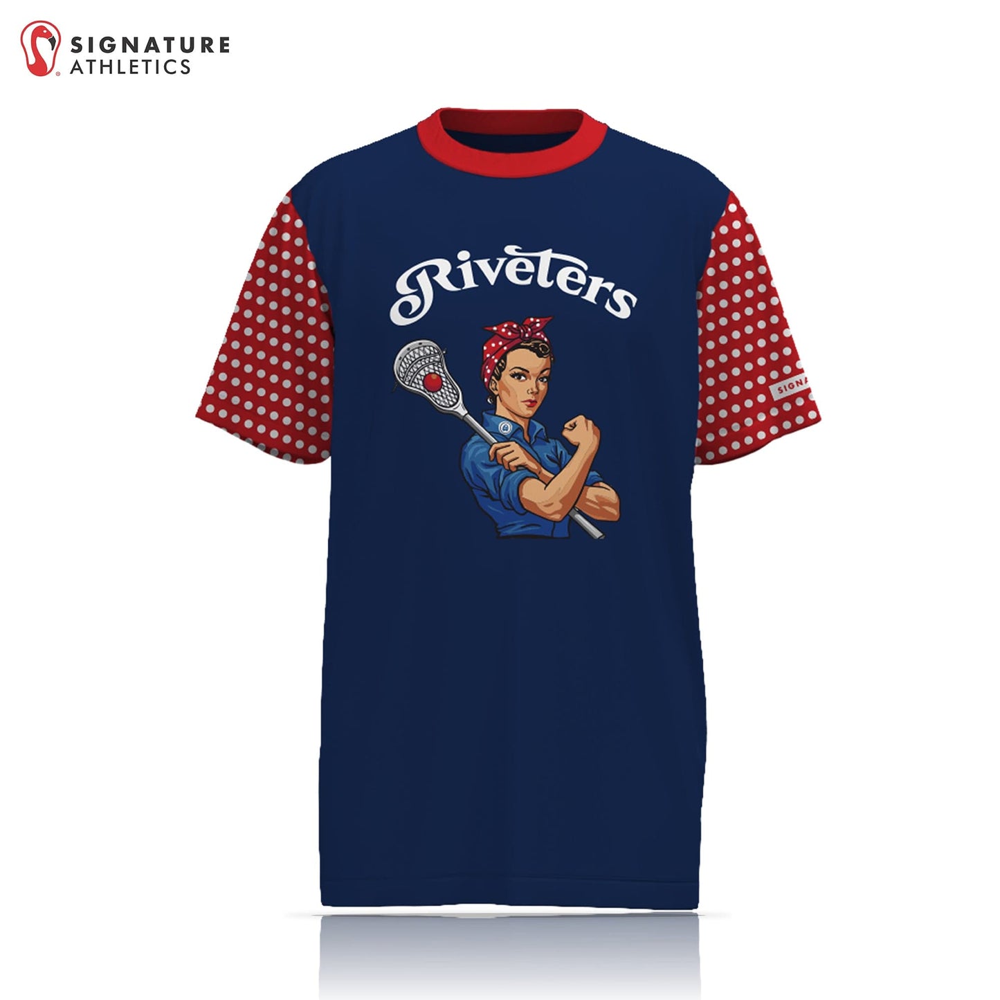 Unbroken Riveters Women's Short Sleeve Tech Tee: Riveters Signature Lacrosse