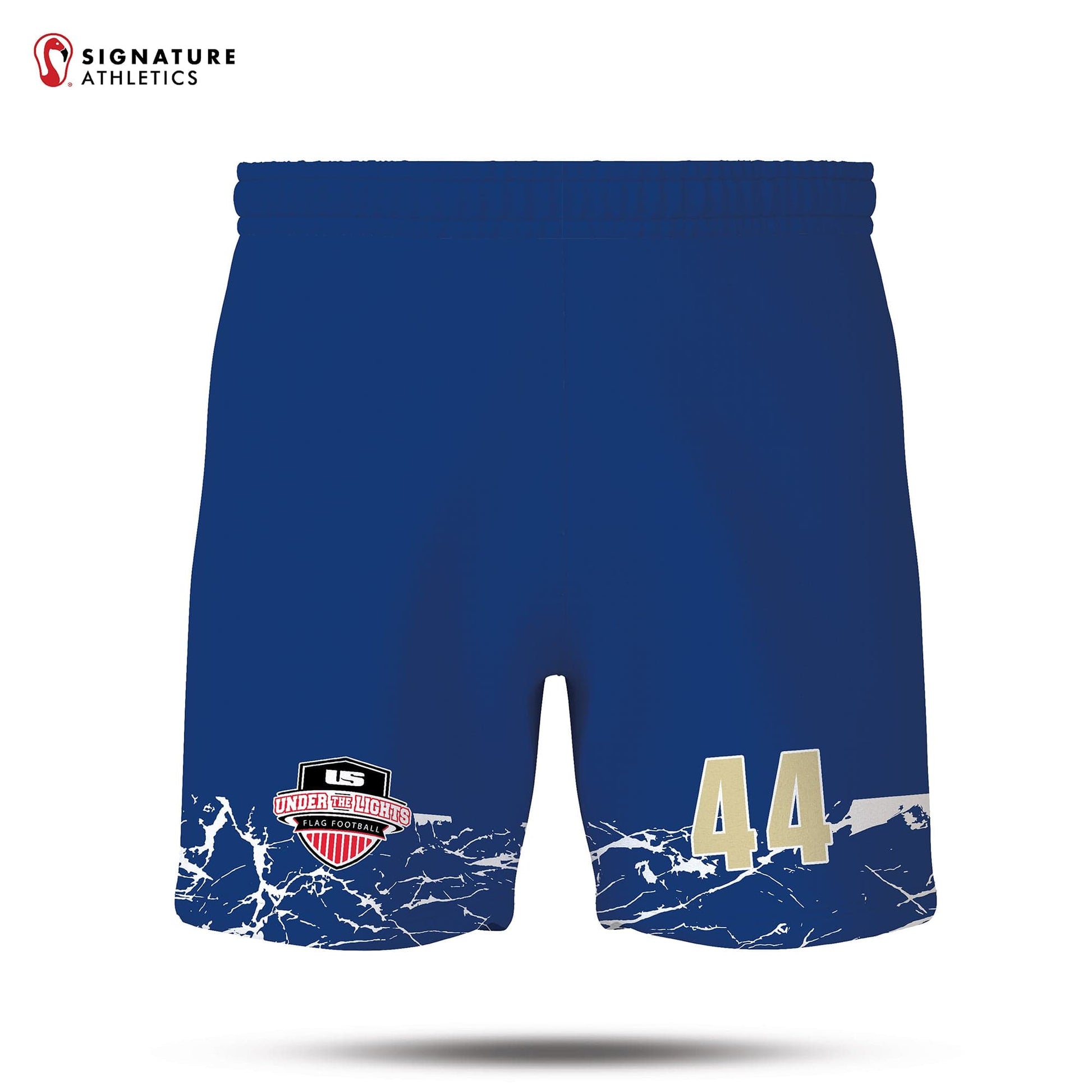 Under the Lights Flag Football Navy Men's Game Shorts: Navy Signature Lacrosse