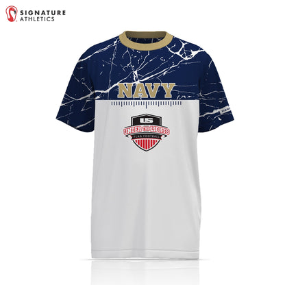 Under the Lights Flag Football Navy Men's Short Sleeve Tech Tee Signature Lacrosse