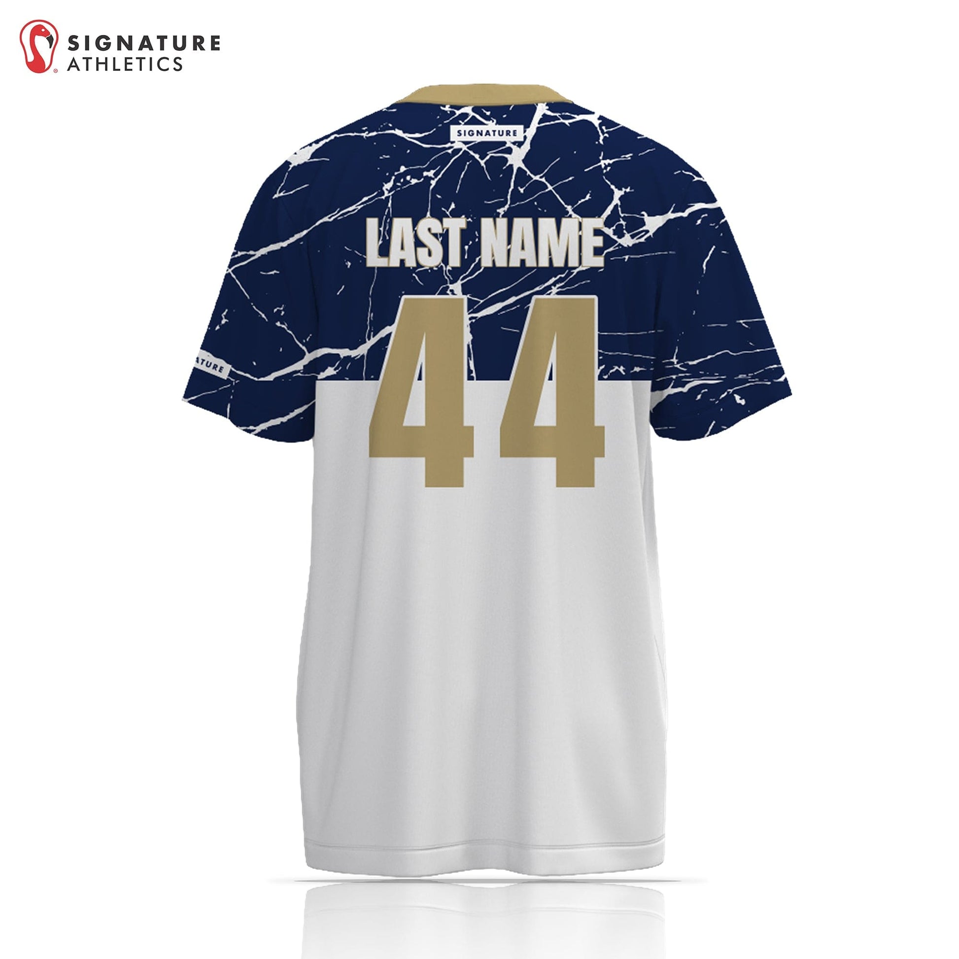 Under the Lights Flag Football Navy Men's Short Sleeve Tech Tee Signature Lacrosse