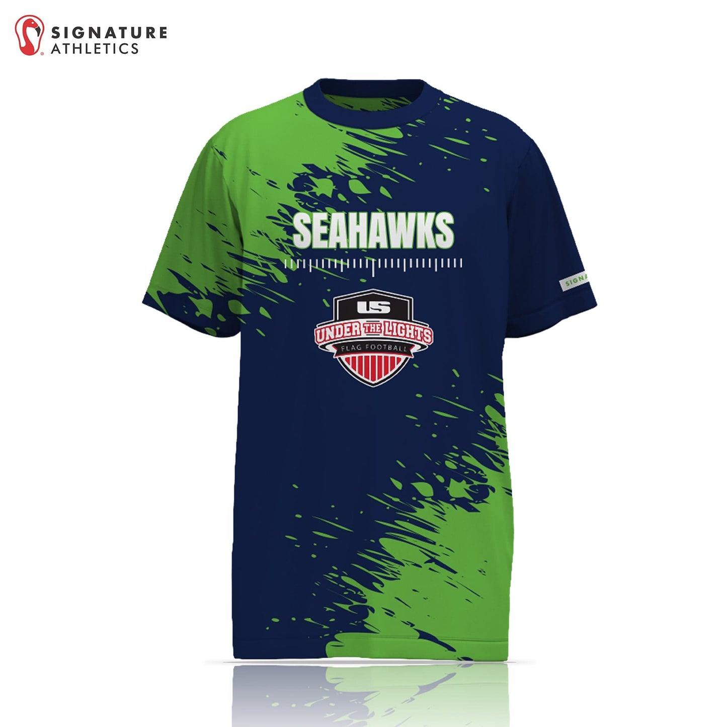 Under the Lights Flag Football Seahawks Men's Short Sleeve Tech Tee Signature Lacrosse