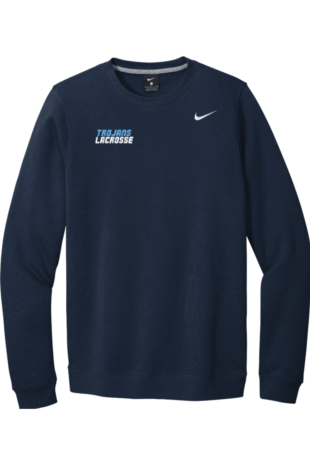 University Lacrosse Embroidered Nike Club Fleece Crew Signature Lacrosse