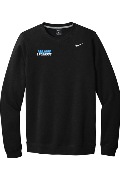 University Lacrosse Embroidered Nike Club Fleece Crew Signature Lacrosse