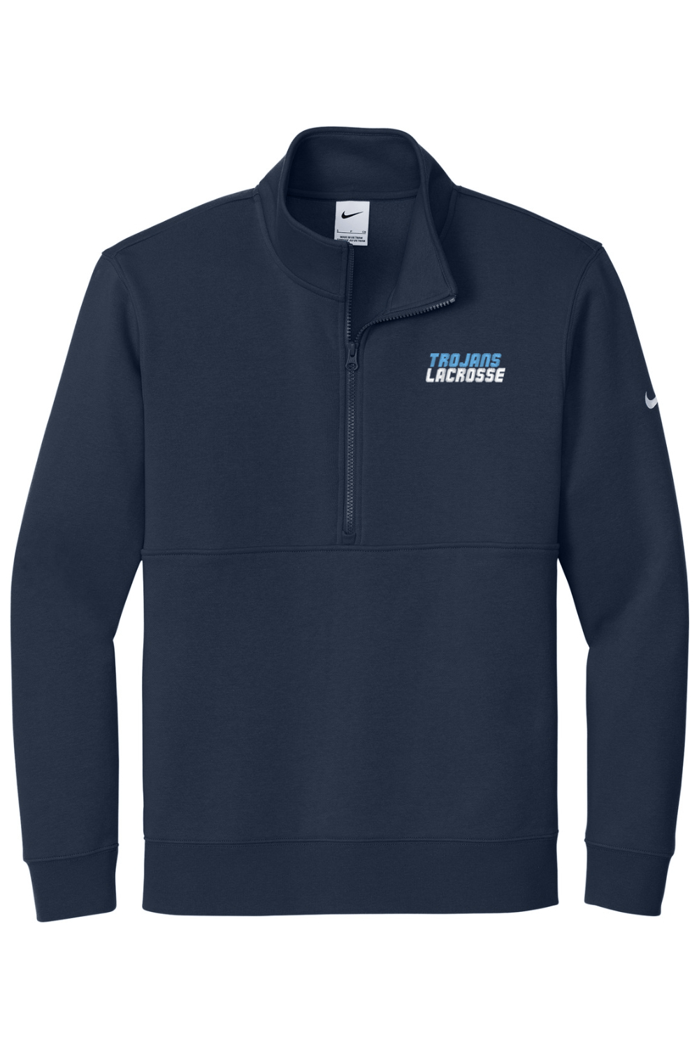 University Lacrosse Embroidered Nike Club Fleece Sleeve Swoosh 1/2-Zip Signature Lacrosse