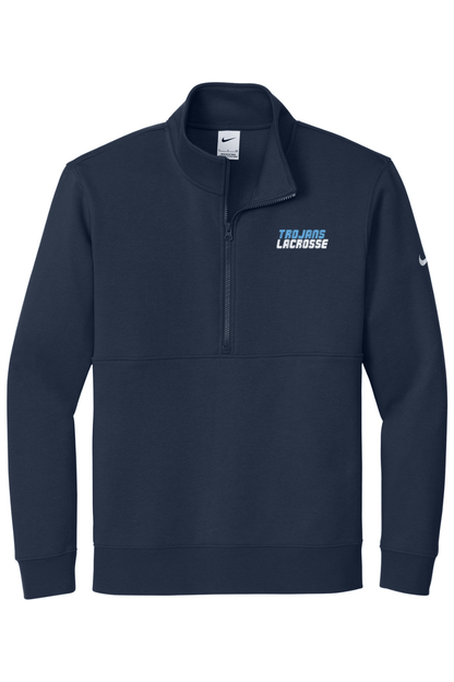 University Lacrosse Embroidered Nike Club Fleece Sleeve Swoosh 1/2-Zip Signature Lacrosse