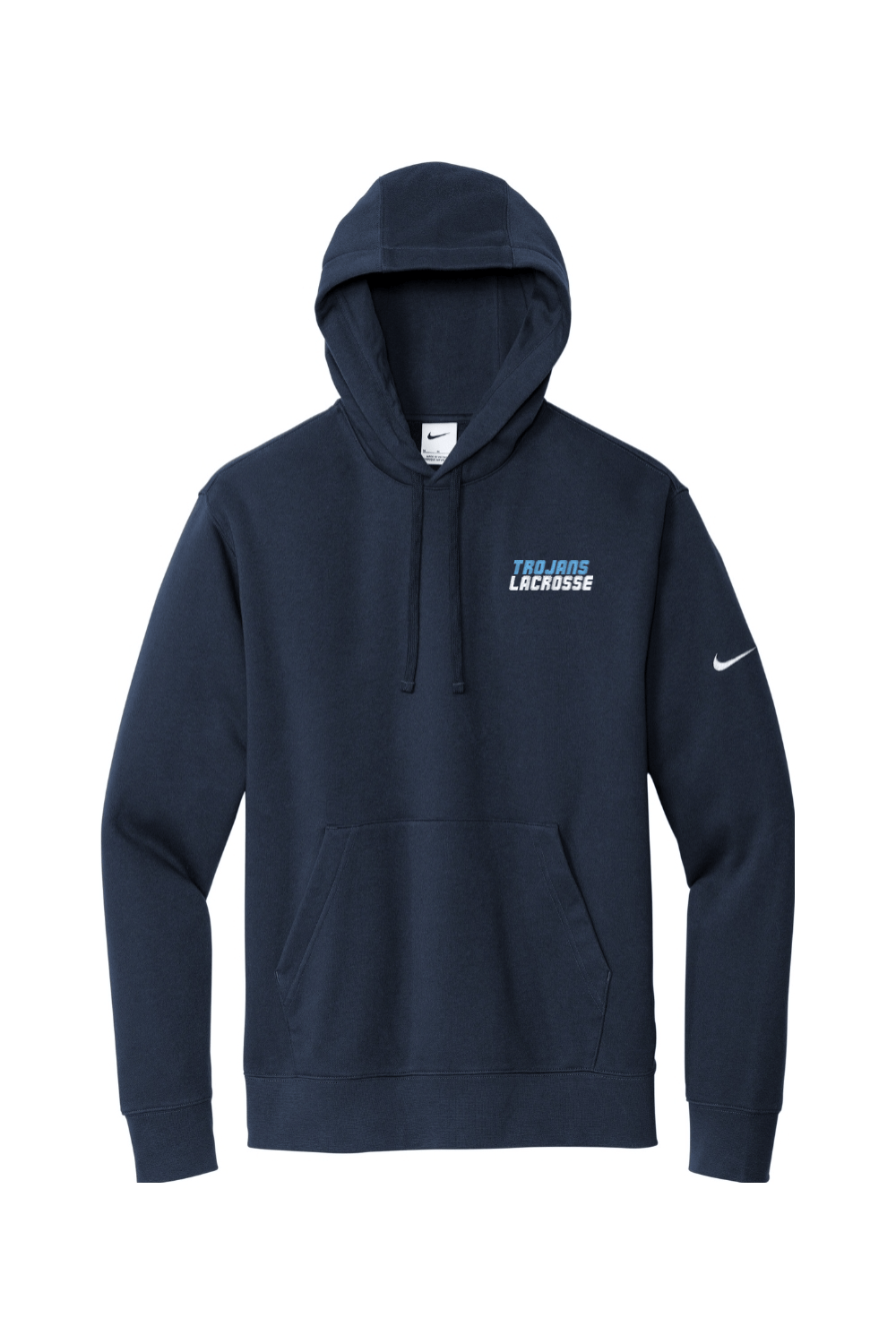 University Lacrosse Embroidered Nike Club Fleece Sleeve Swoosh Pullover Hoodie Signature Lacrosse