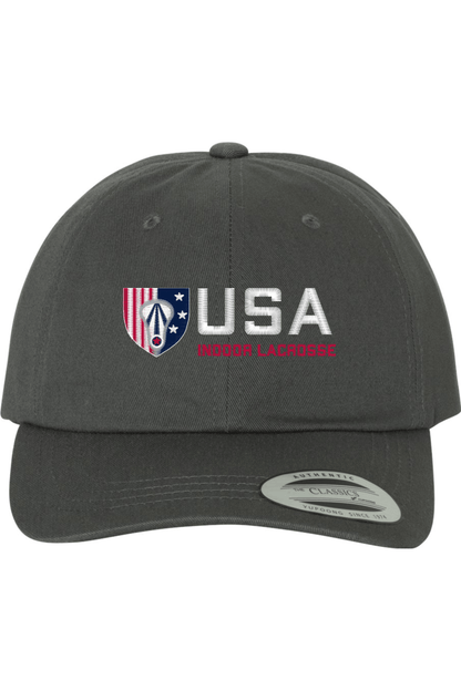 USA Indoor Lacrosse Embroidered Dad Hat Signature Lacrosse
