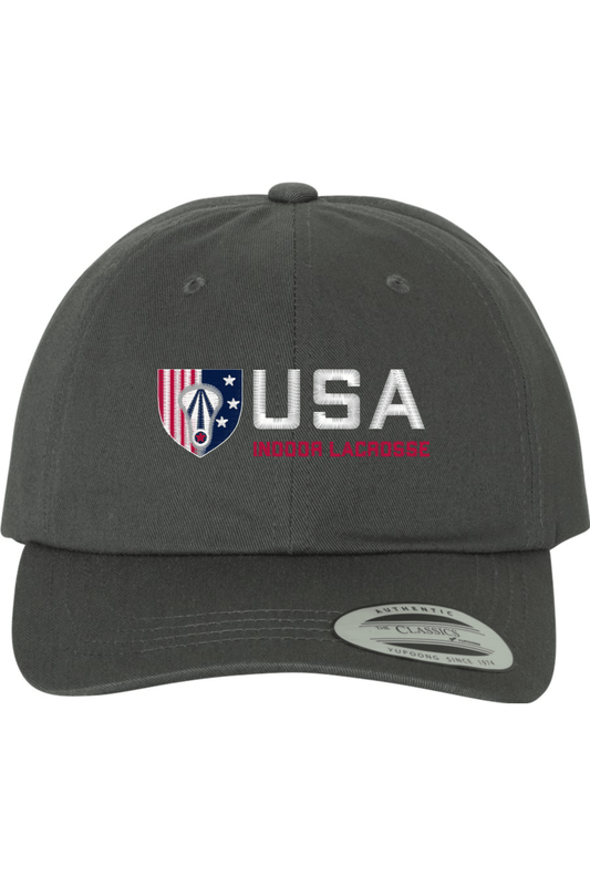 USA Indoor Lacrosse Embroidered Dad Hat Signature Lacrosse