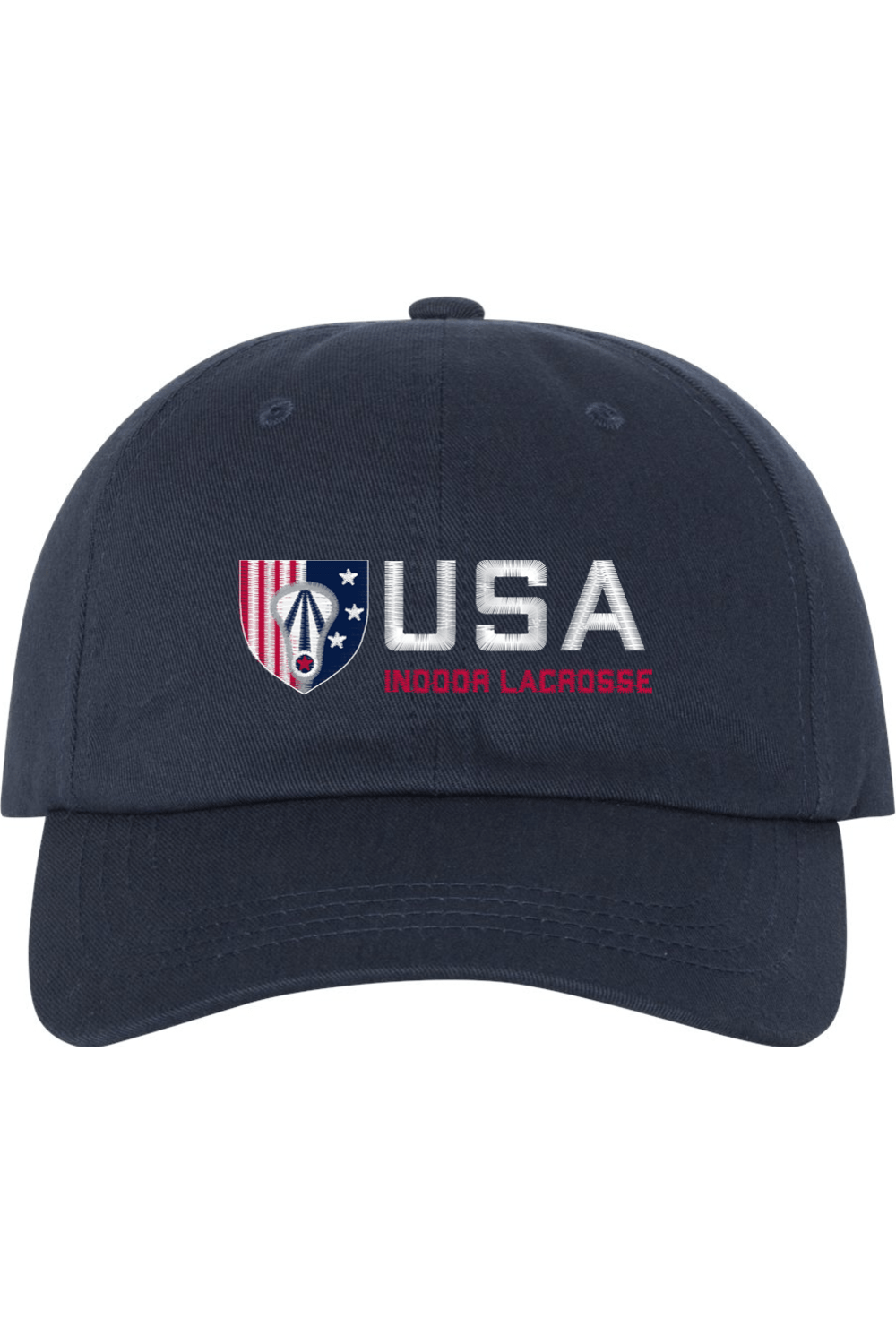 USA Indoor Lacrosse Embroidered Dad Hat Signature Lacrosse