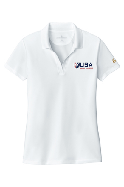 USA Indoor Lacrosse Women’s Mesh Pique Performance Polo Signature Lacrosse
