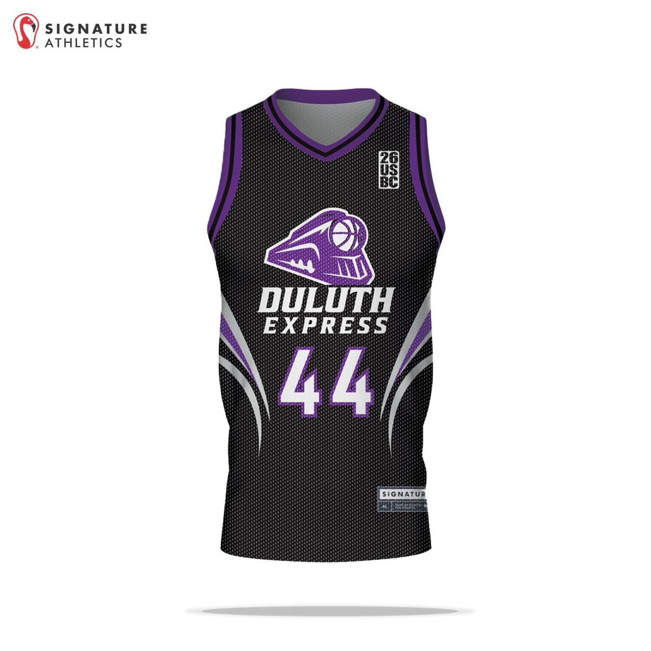 USBN Duluth Express Dark Men's Pro V Neck Basketball Jersey Signature Lacrosse