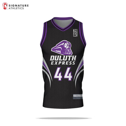 USBN Duluth Express Dark Men's Pro V Neck Basketball Jersey Signature Lacrosse