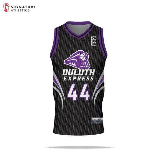 USBN Duluth Express Dark Men's Pro V Neck Basketball Jersey Signature Lacrosse