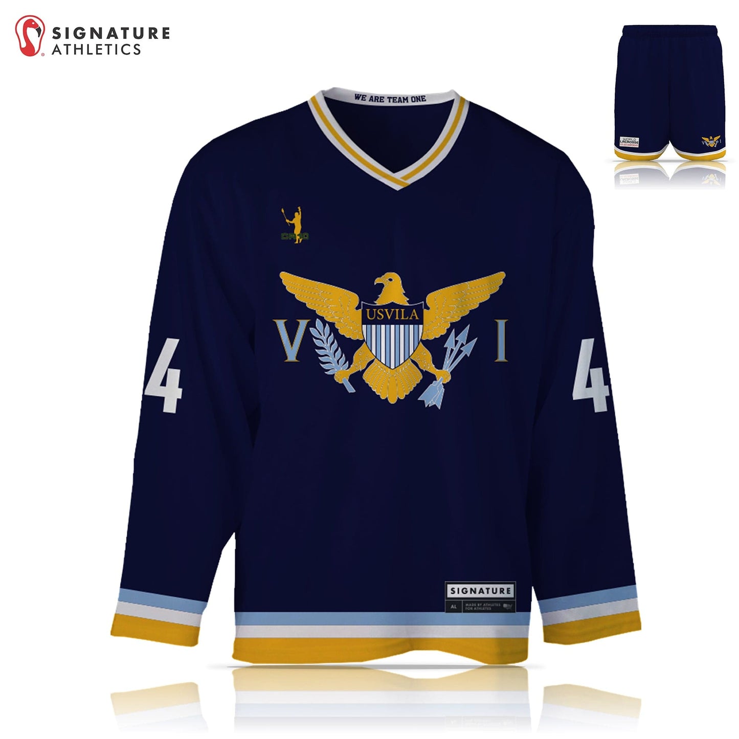 USVI Lacrosse Men's 2 Piece Dark Goalie Jersey Package: Virgin Islands Signature Lacrosse
