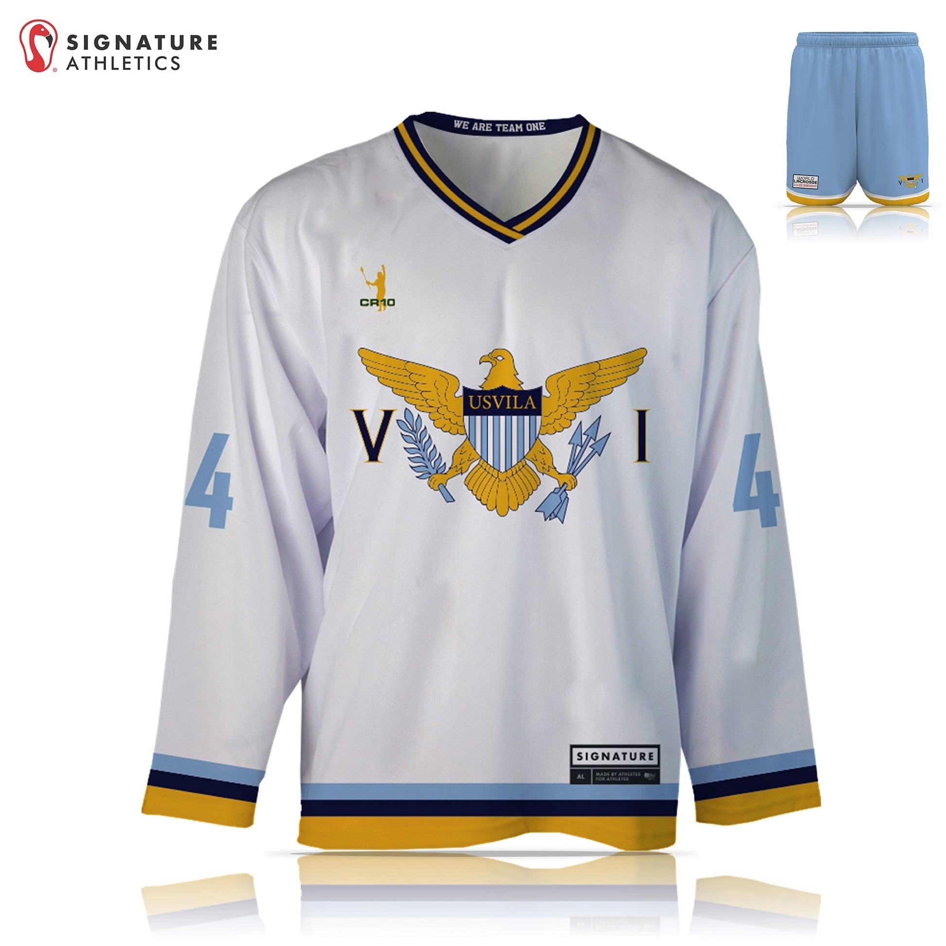 USVI Lacrosse Men's 2 Piece Light Goalie Jersey Package: Virgin Islands Signature Lacrosse