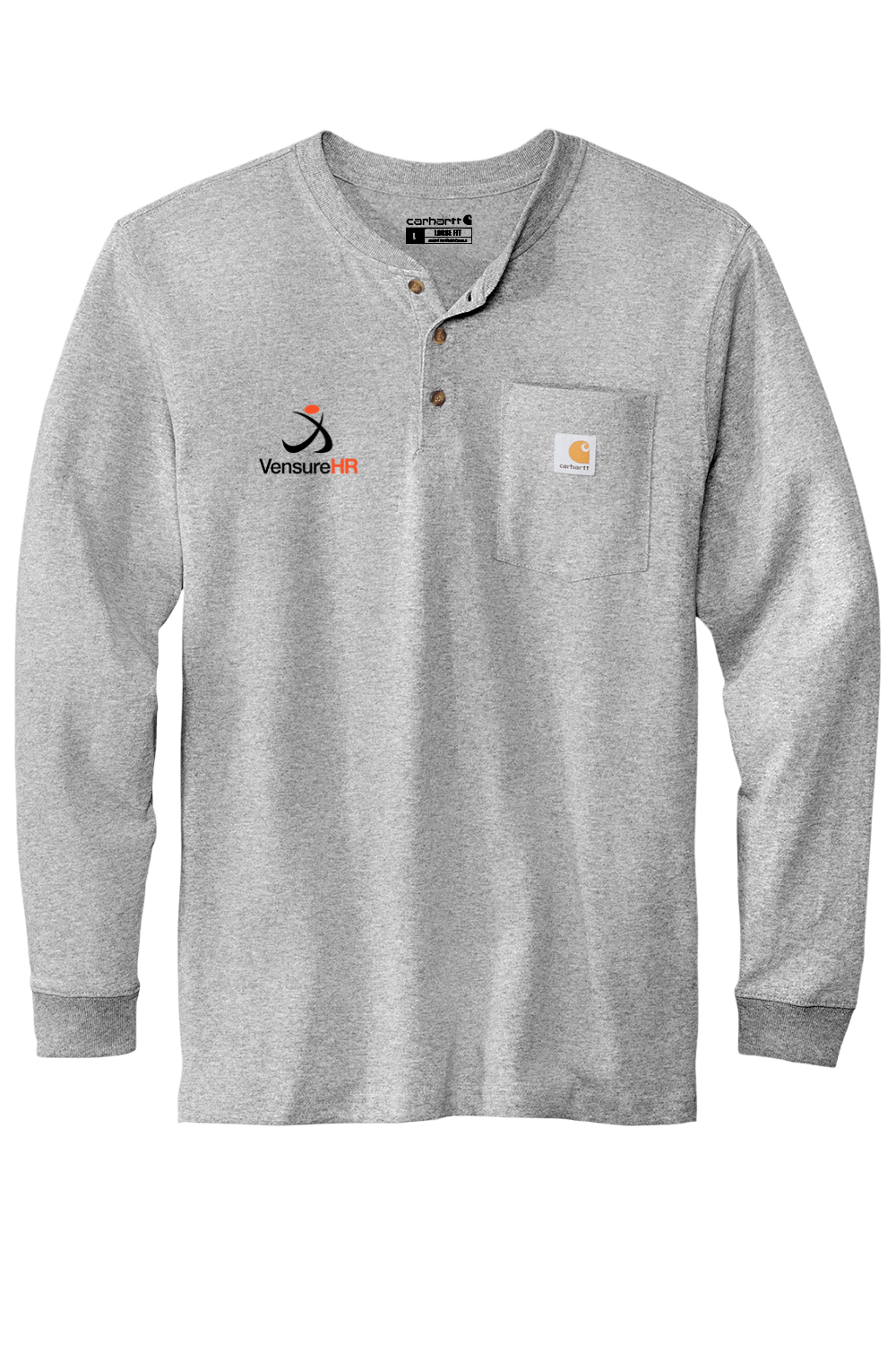 Vensure HR Men's Carhartt Long Sleeve Henley T-Shirt Signature Lacrosse