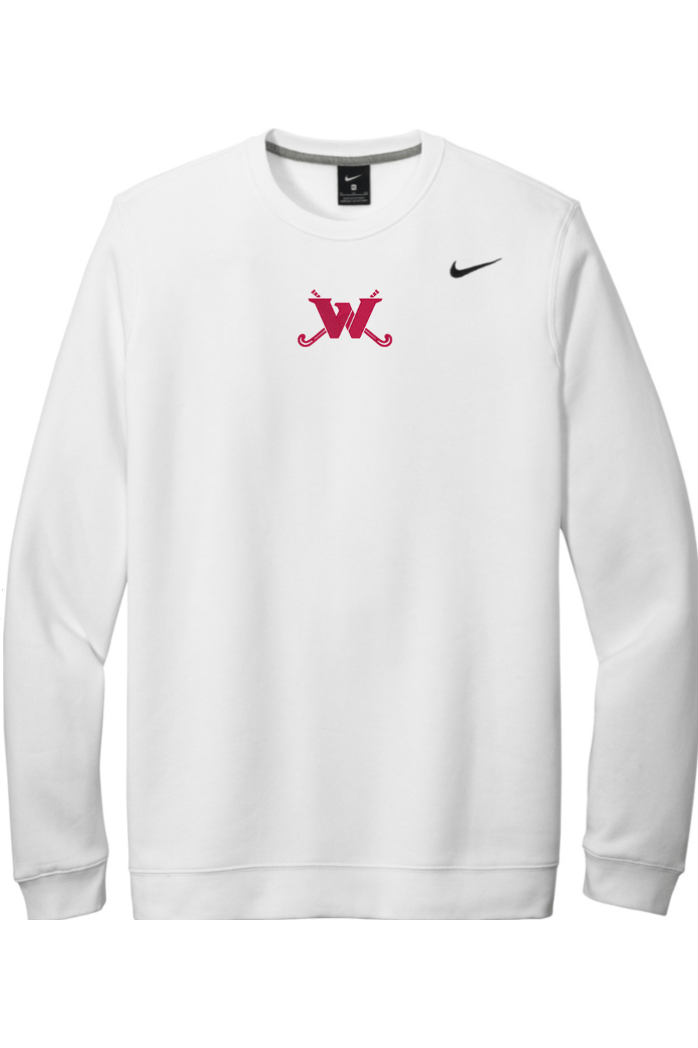 Waltham FH Embroidered Nike Club Fleece Crew Signature Lacrosse