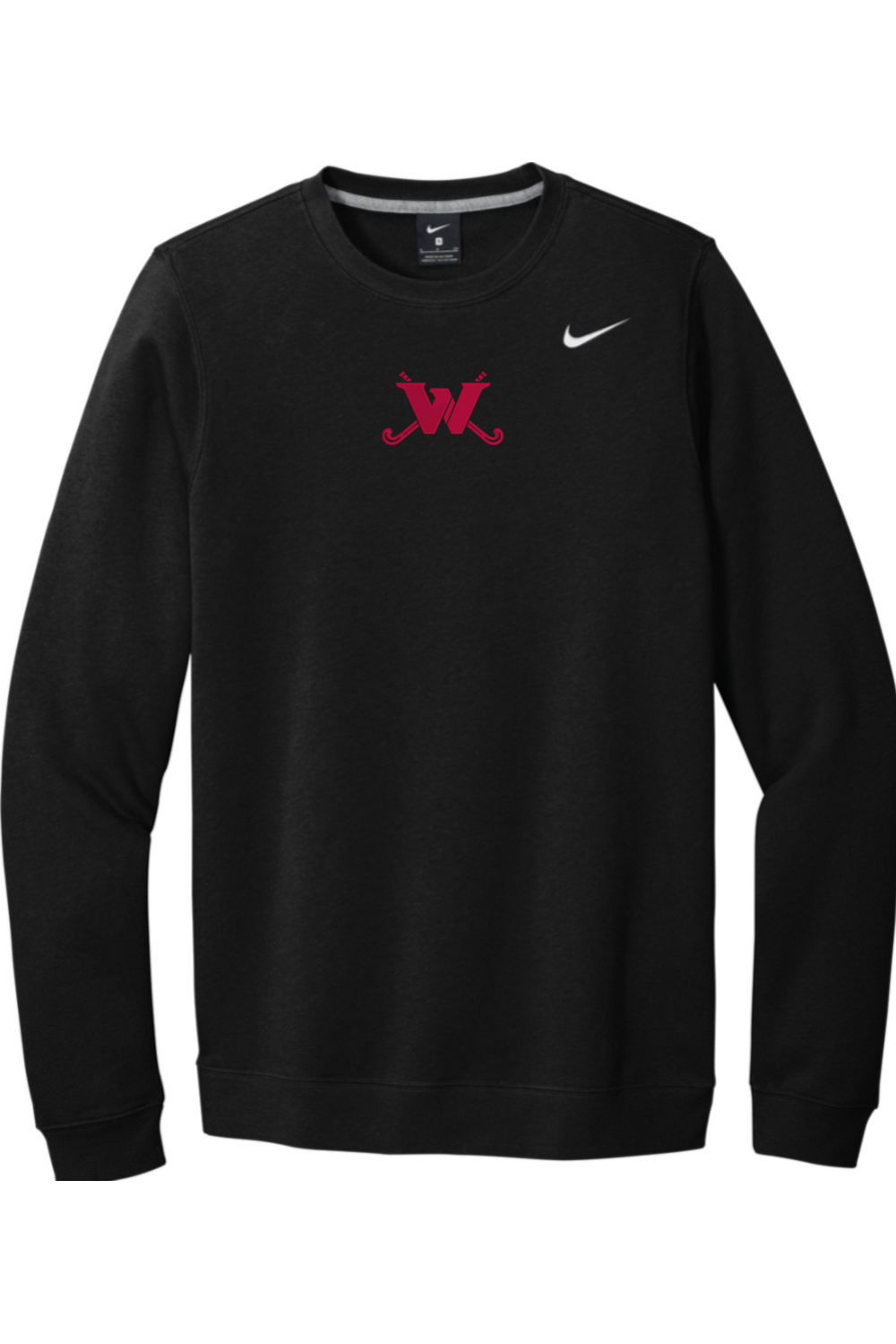 Waltham FH Embroidered Nike Club Fleece Crew Signature Lacrosse