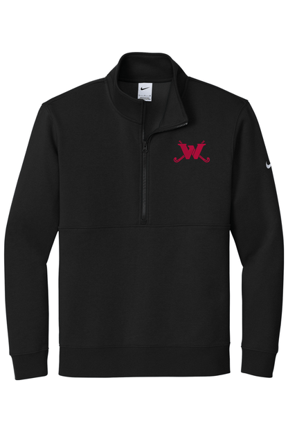 Waltham FH Embroidered Nike Club Fleece Sleeve Swoosh 1/2-Zip Signature Lacrosse