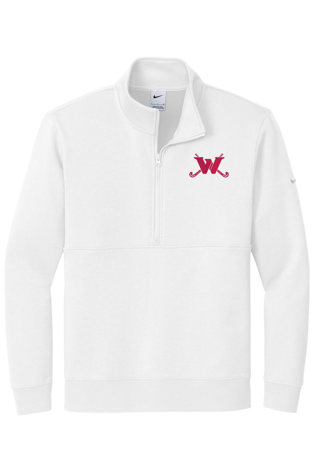Waltham FH Embroidered Nike Club Fleece Sleeve Swoosh 1/2-Zip Signature Lacrosse
