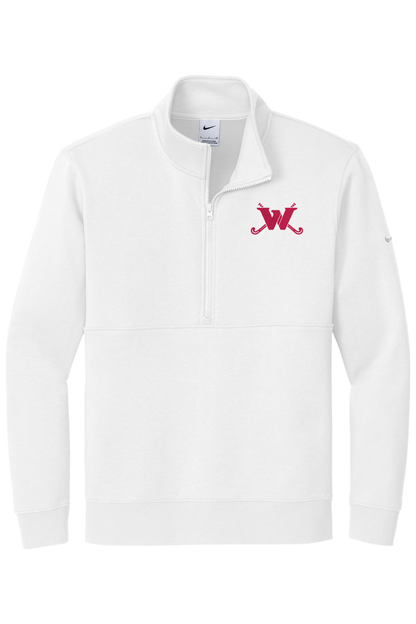 Waltham FH Embroidered Nike Club Fleece Sleeve Swoosh 1/2-Zip Signature Lacrosse