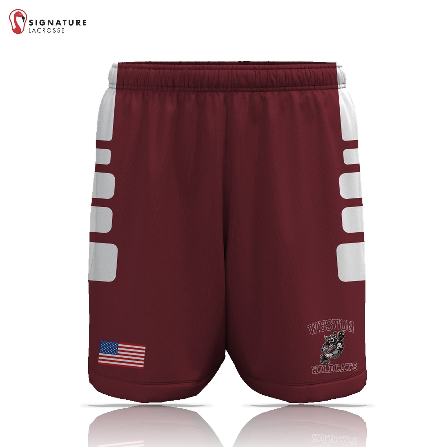 Weston Youth Lacrosse Men's Player Game Shorts: Grade 7-8 Signature Lacrosse