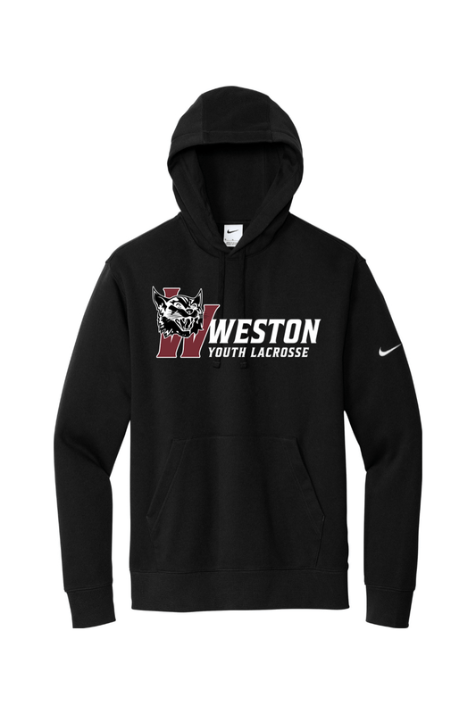 Weston Youth Lacrosse Nike Club Fleece Sleeve Swoosh Pullover Hoodie Signature Lacrosse