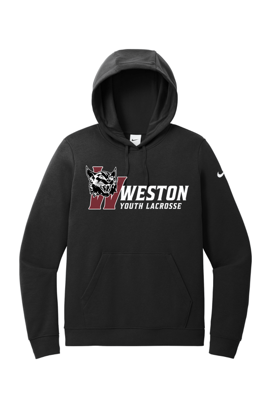 Weston Youth Lacrosse Nike Women's Club Fleece Sleeve Swoosh Pullover Hoodie Signature Lacrosse