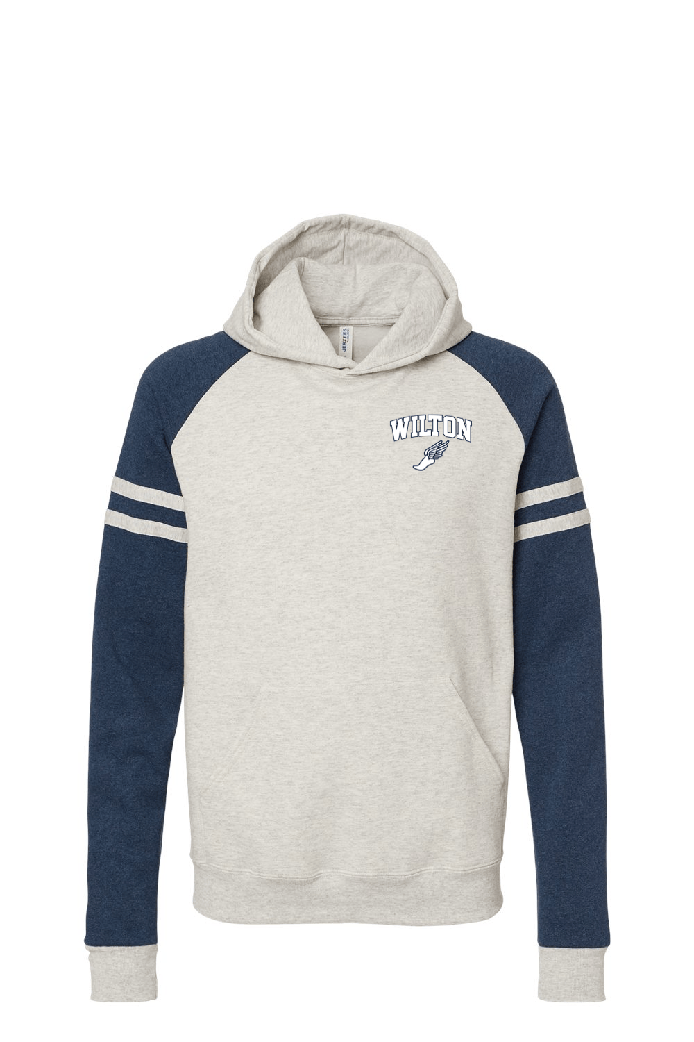 Wilton High School JERZEES Nublend® Varsity Colorblocked Raglan Hooded Sweatshirt Signature Lacrosse