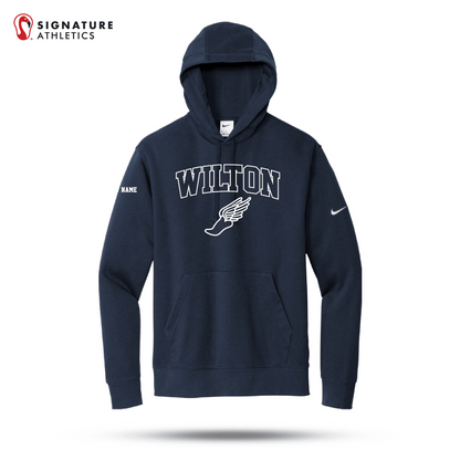 Wilton High School Nike Club Fleece Sleeve Swoosh Pullover Hoodie Winged Signature Lacrosse