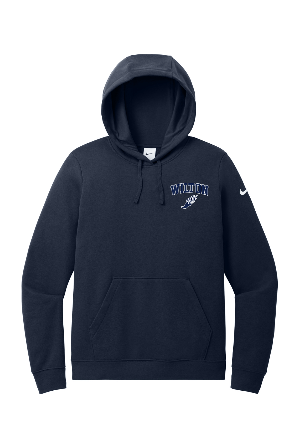 Wilton High School Nike Ladies Club Fleece Sleeve Swoosh Pullover Hoodie Signature Lacrosse
