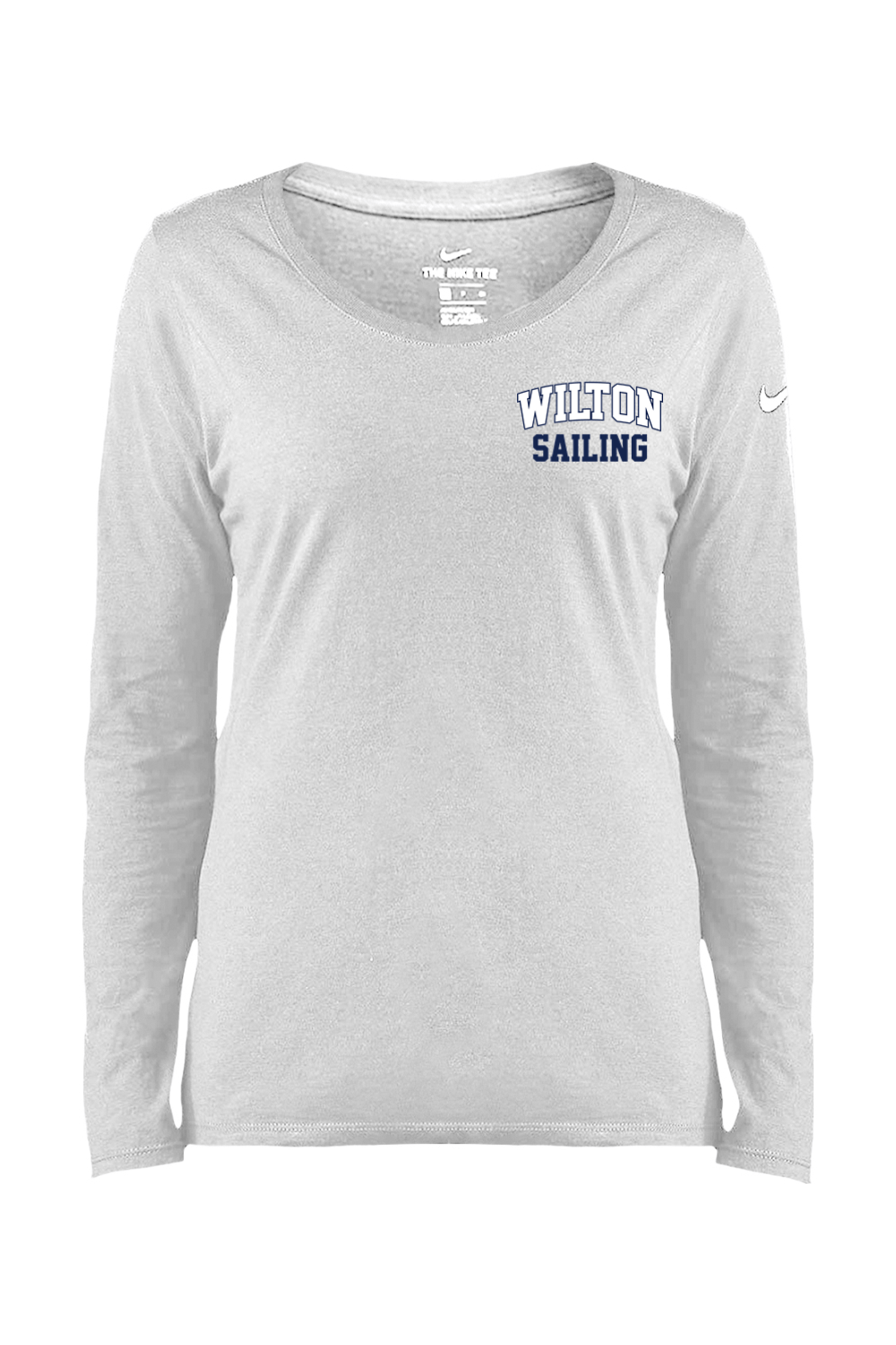 Wilton High School Nike Ladies Core Cotton Long Sleeve Scoop Neck Tee Signature Lacrosse