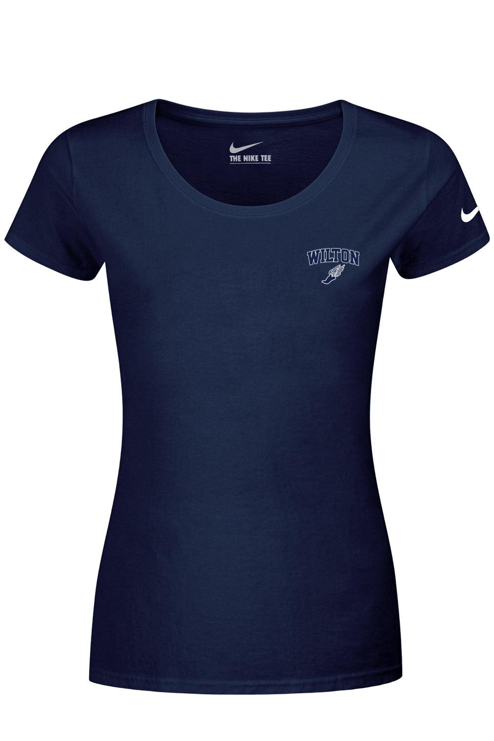 Wilton High School Nike Ladies Dri-FIT Cotton/Poly Scoop Neck Tee Signature Lacrosse