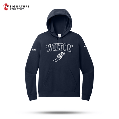 Wilton High School Nike Women's Club Fleece Sleeve Swoosh Pullover Hoodie Winged Signature Lacrosse