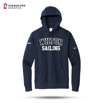 Wilton High School Women's Nike Club Fleece Sleeve Swoosh Pullover Hoodie Sailing Signature Lacrosse