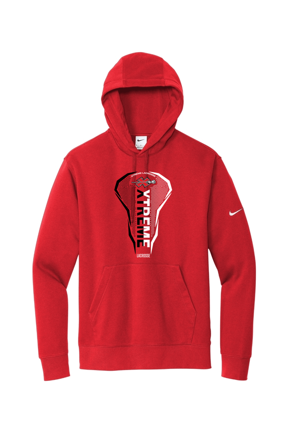 XTREME Lacrosse Nike Club Fleece Sleeve Swoosh Pullover Hoodie Signature Lacrosse