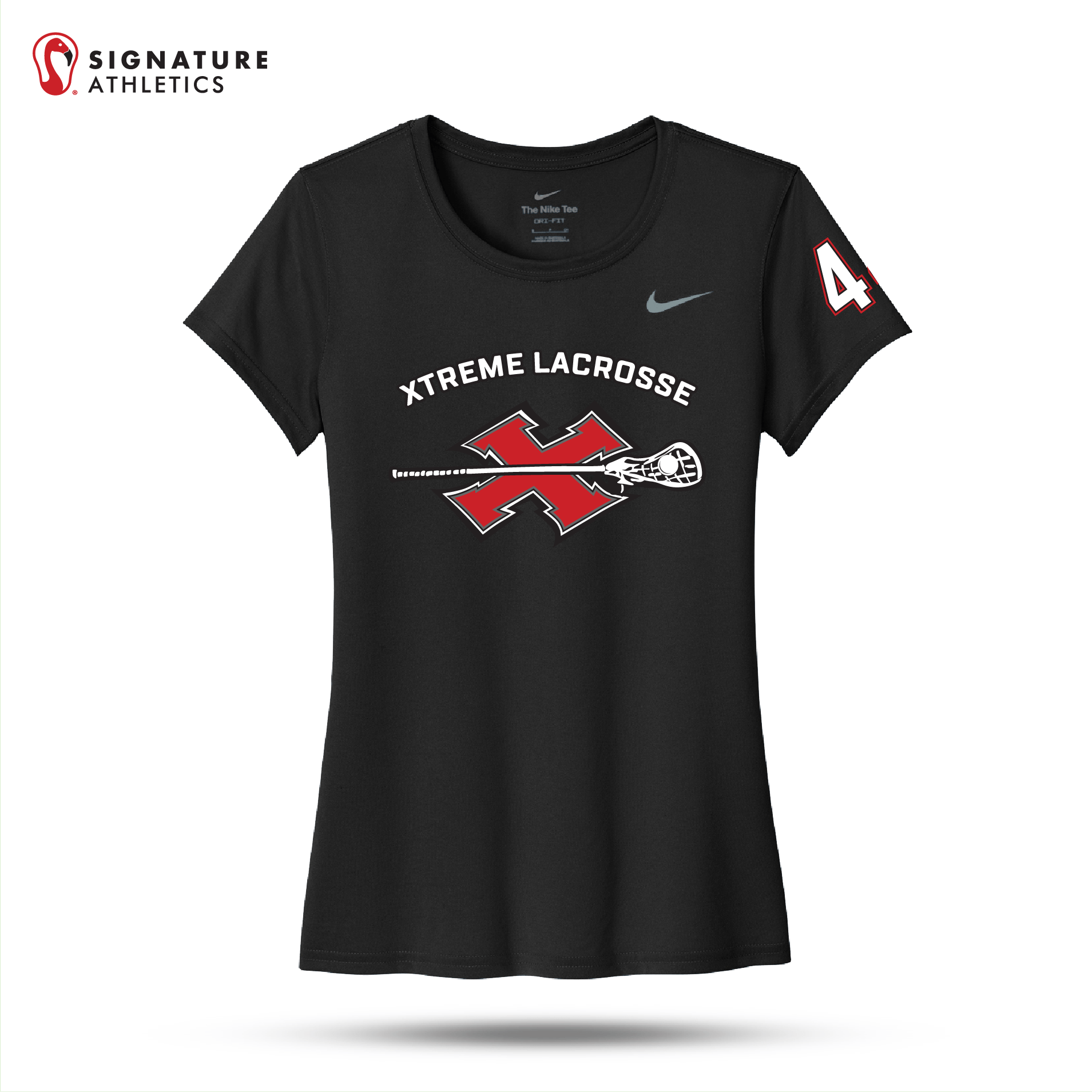 Xtreme Lacrosse  Nike Team Womens rLegend Tee Black Signature Lacrosse