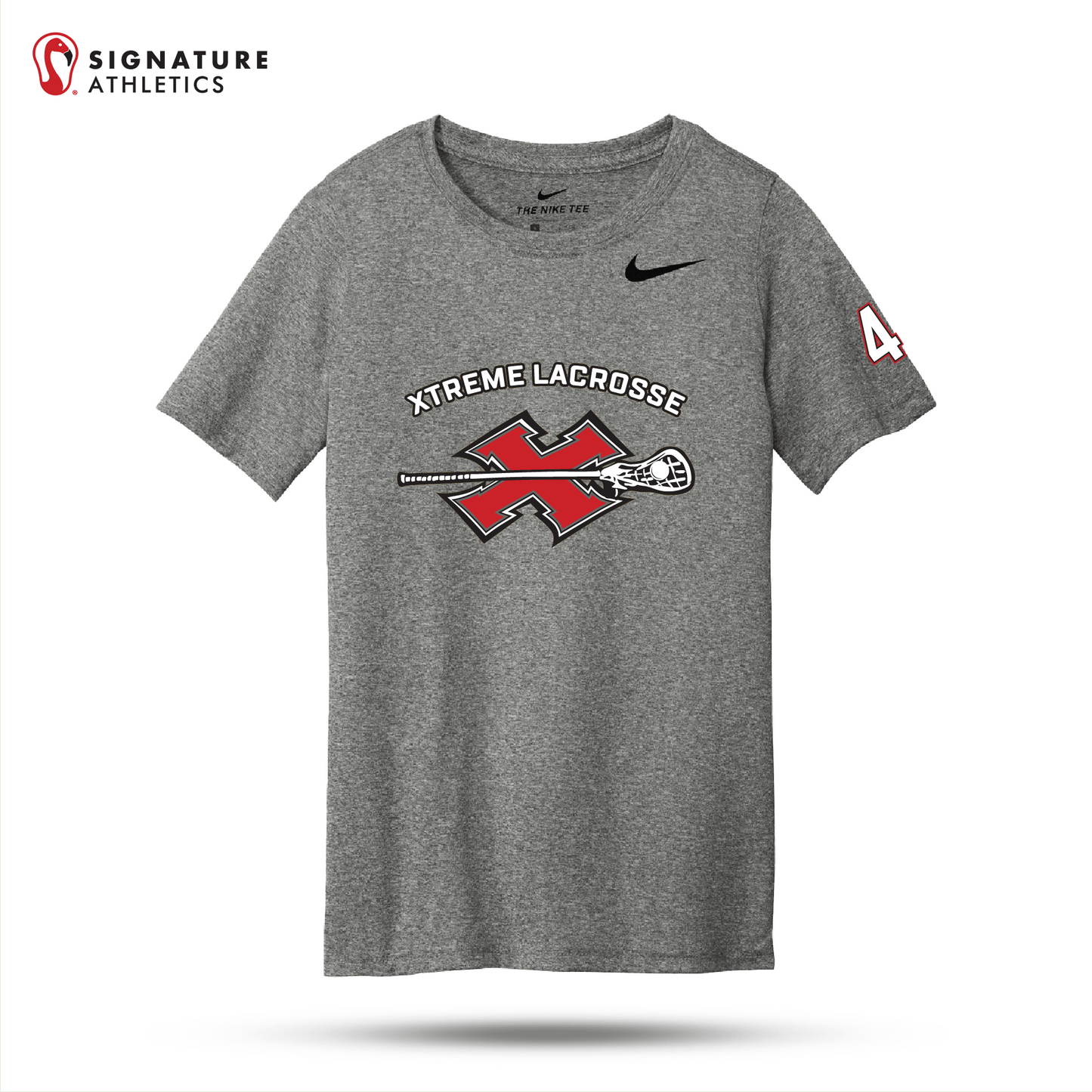 Xtreme Lacrosse  Nike Team Youth rLegend Tee Grey Signature Lacrosse