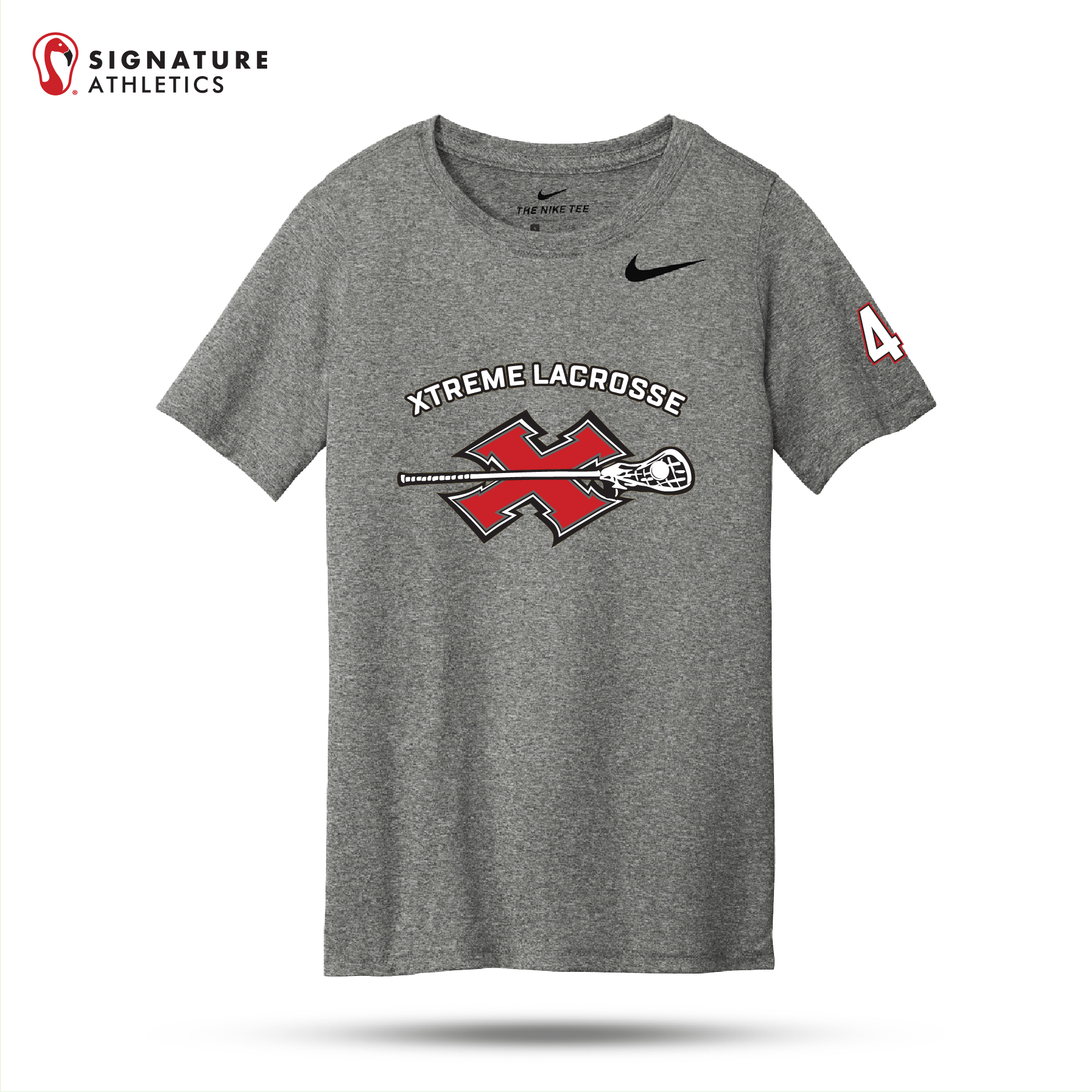 Xtreme Lacrosse  Nike Team Youth rLegend Tee Grey Signature Lacrosse