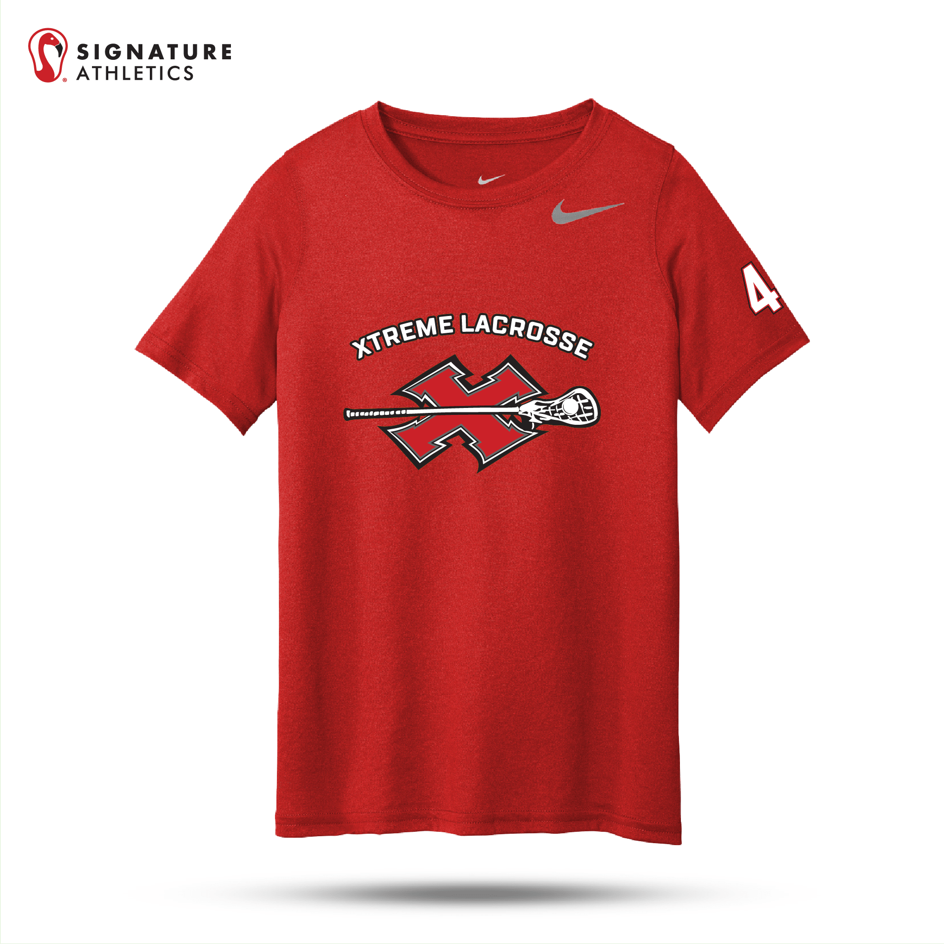 Xtreme Lacrosse  Nike Team Youth rLegend Tee Red Signature Lacrosse