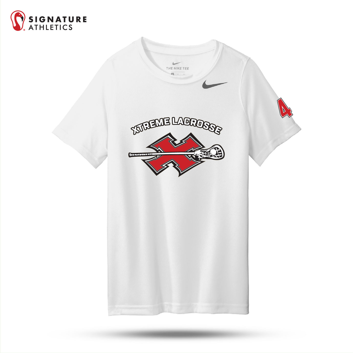 Xtreme Lacrosse  Nike Team Youth rLegend Tee White Signature Lacrosse