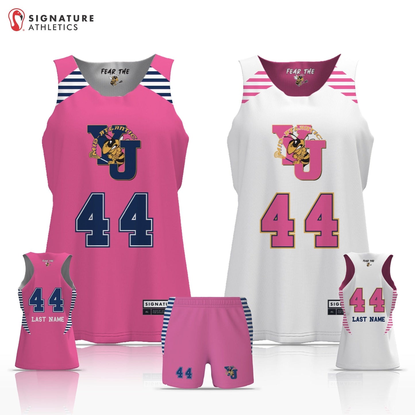 Yellow Jackets Mid Atlantic Pink Women's 2 Piece Player Package: Yellow Jackets Signature Lacrosse