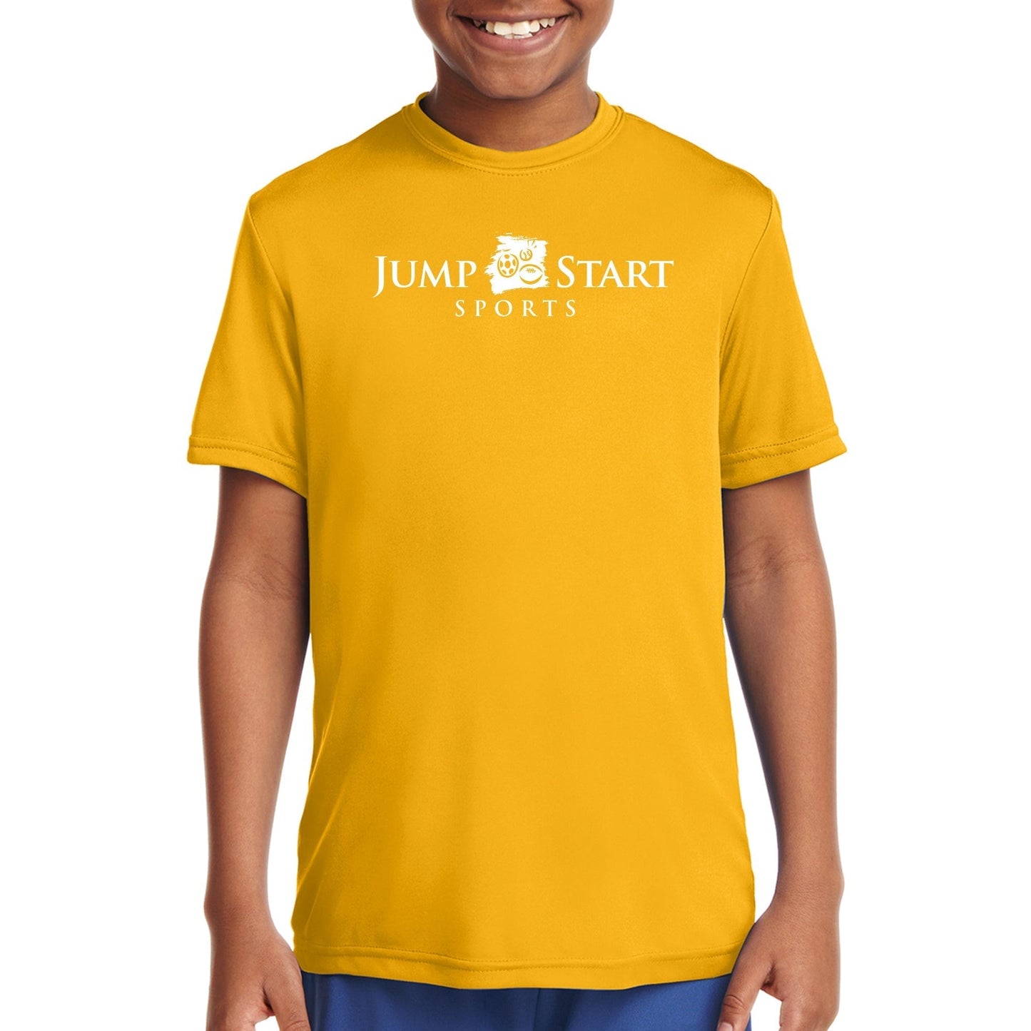 Youth Jump Start Performance Tee - Gold Signature Lacrosse